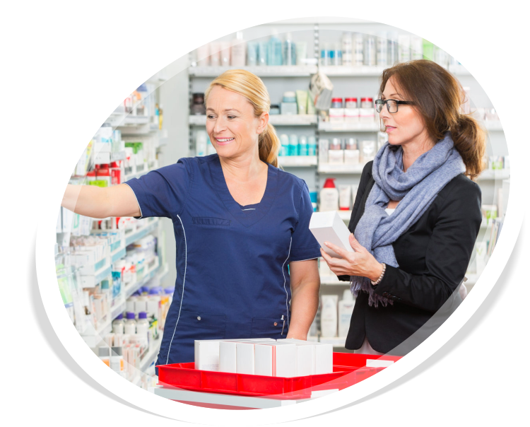 A customers selecting medicine