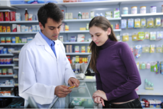 pharmacist and a customer